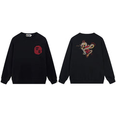 BAPE Dragon Graphic Embroidery Crewneck Sweatshirt