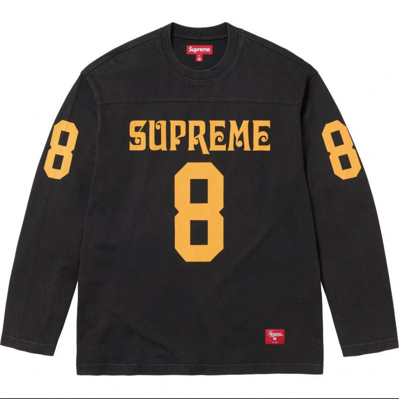 Supreme Number 8 Long Sleeve Top - Black / Yellow