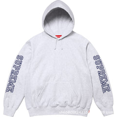 Supreme Sleeve Logo Hooded Sweatshirt - Heather Grey