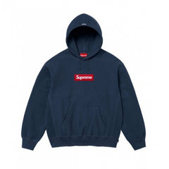 Supreme Box Logo Hooded Sweatshirt - Navy