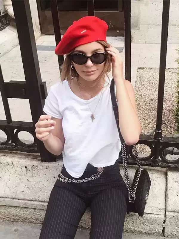 Modern It-Girl Cropped White T-Shirt