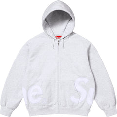Supreme Big Logo Hooded Zip-Up Sweatshirt - Heather Grey