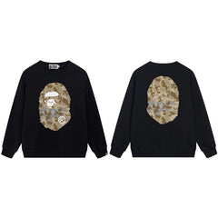BAPE Brown Camo Ape Head Graphic Crewneck Sweatshirt