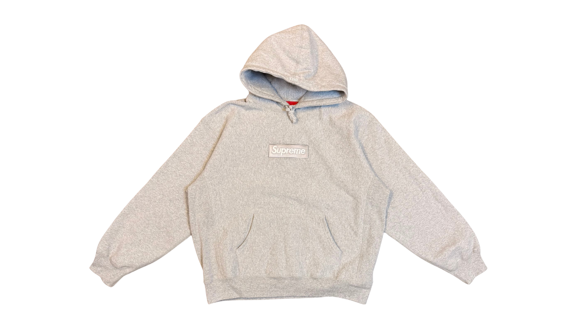 Supreme Box Logo Hoodie Heather Grey (FW24) (P)