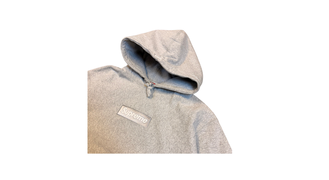 Supreme Box Logo Hoodie Heather Grey (FW24) (P)