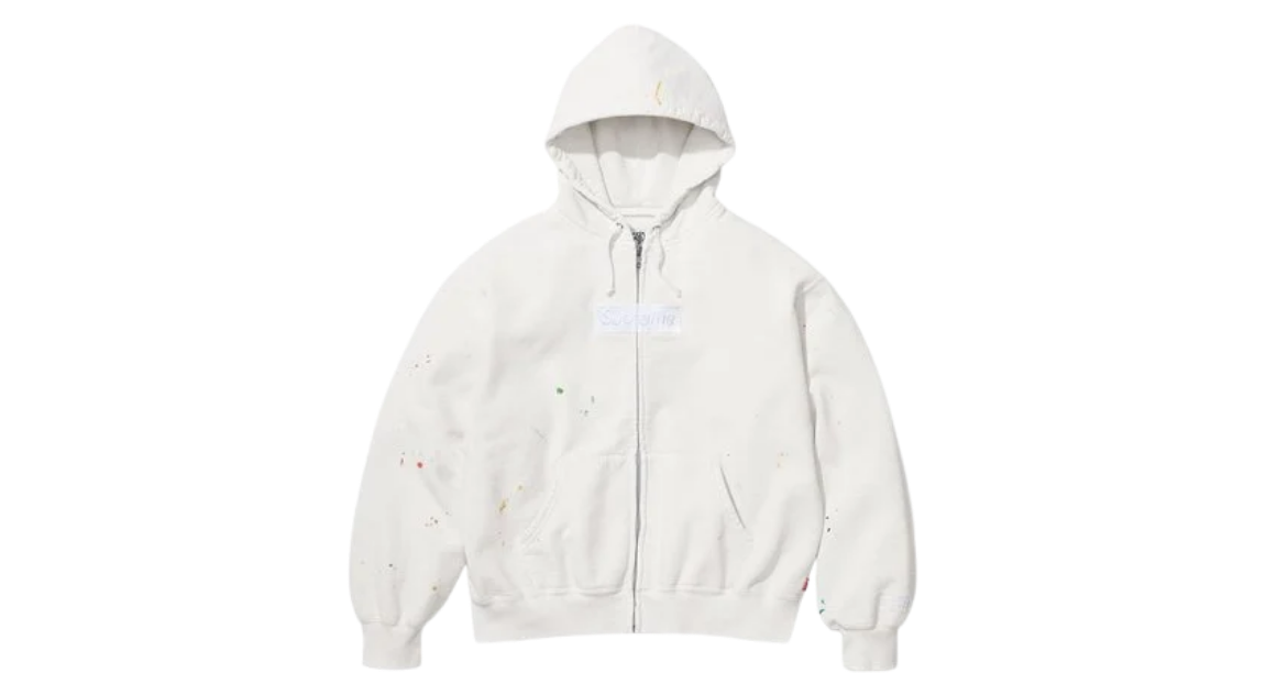 Supreme MM6 Maison Margiela Box Logo Zip Up White