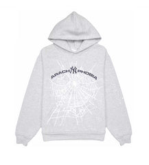 Sp5der Arach NY Phobia Hoodie Ash Grey