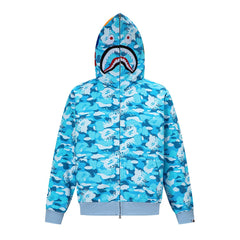 BAPE Shark Full Zip Camo Hoodie (Sky Blue Camo)