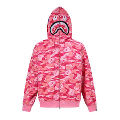 BAPE Shark Full Zip Camo Hoodie (Pink Camo)