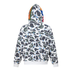 BAPE Shark Full Zip Camo Hoodie (White & Blue Paint Splatter Camo)