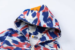 BAPE Shark Full Zip Camo Hoodie (Blue, Red & White Multi-Camo)