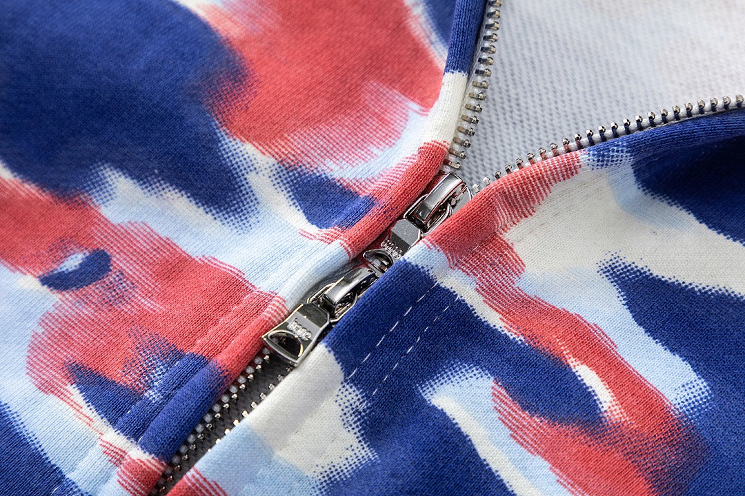 BAPE Shark Full Zip Camo Hoodie (Blue, Red & White Multi-Camo)