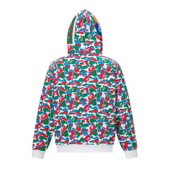 BAPE Shark Full Zip Camo Hoodie (Green, Red & Blue Multi-Camo)