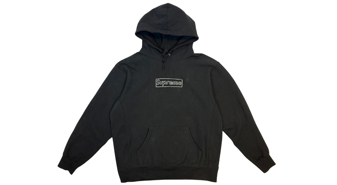 Supreme KAWS Chalk Logo Hoodie Black (P)