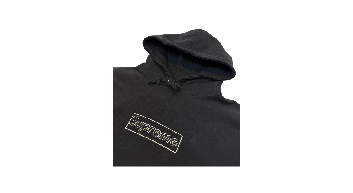 Supreme KAWS Chalk Logo Hoodie Black (P)